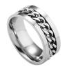 Rotera Roterande Ångest Fidget ringar Titan Rostfritt stål Kedja Spinner Finger Ring För män Blå Guld Färg Svart Punk Rock