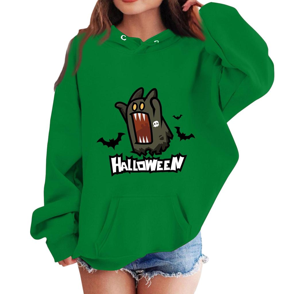 Kids Halloween Printed Hoodie Casual Loose Fit Sweatshirt for Holiday Party and Everyday Use