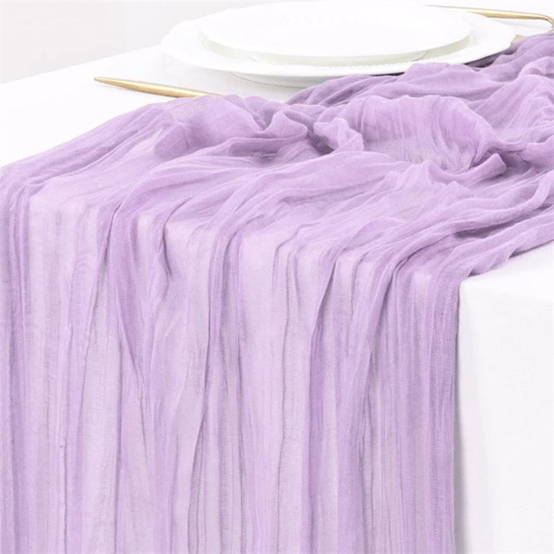 90x300 cm pletená látka běhoun Svatební narozeninová oslava banket dekorace gázová látka voálový ubrus Twist table cover