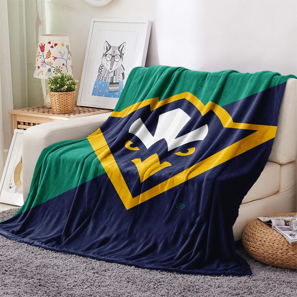 UNC Wilmington Seahawks Print Flannel Blanket High Quality Warm Comfortable Cover for All Seasons Perfect for Gifts Home Decor