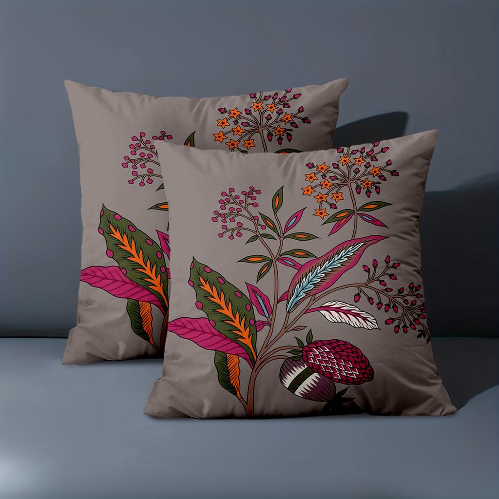 1 Pieces -2D Flat Printing Floral Patterned Cushion Pillow Decor Polyester Pillowcase Sofa Decorative Cushion Cover
