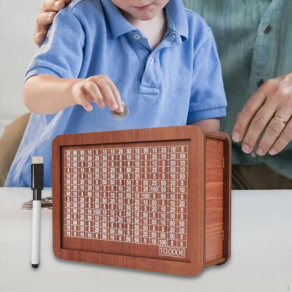 Retro Money Box Saver with Counter Crafts Storage Case Counting Target Piggy Bank for
