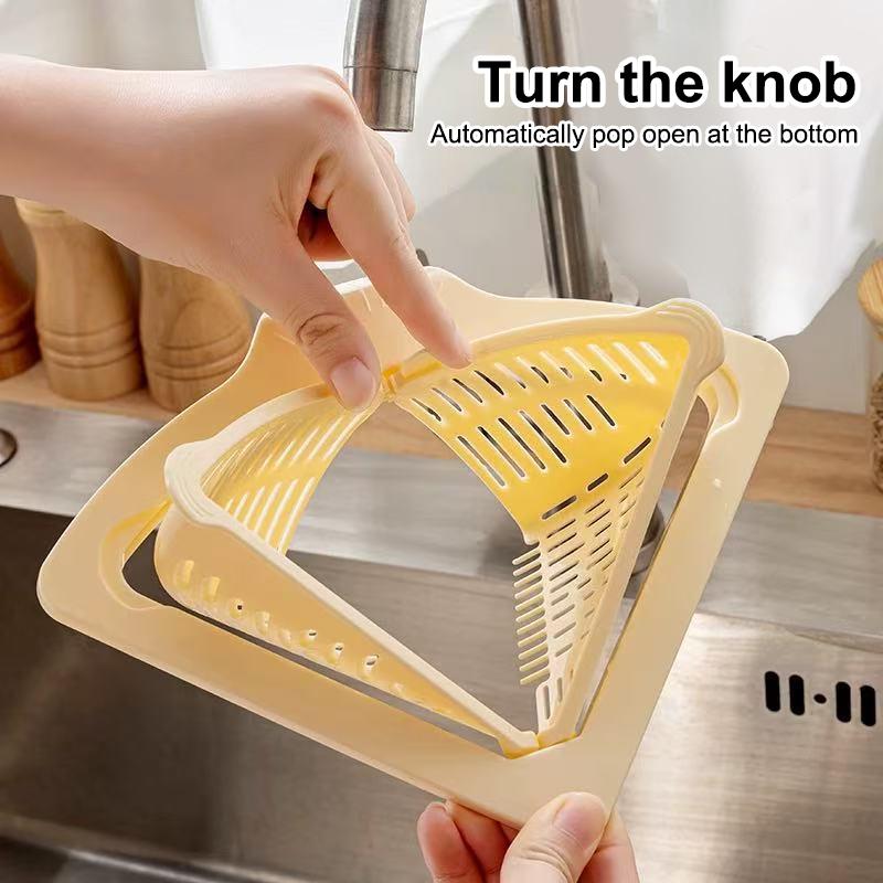 Sink Food Catcher Corner Basket Magnetic Suction Drainage Triangle Drying Rack No-Drill Kitchen Cleaning Drain Baskets 1PC
