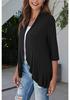 Autumn Solid Color Ruffle Cardigan Coat for Women - 3/4 Sleeves