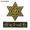 Tibetan Six-Syllable Mantra Gold Embroidery Patch for Armbands or Bags