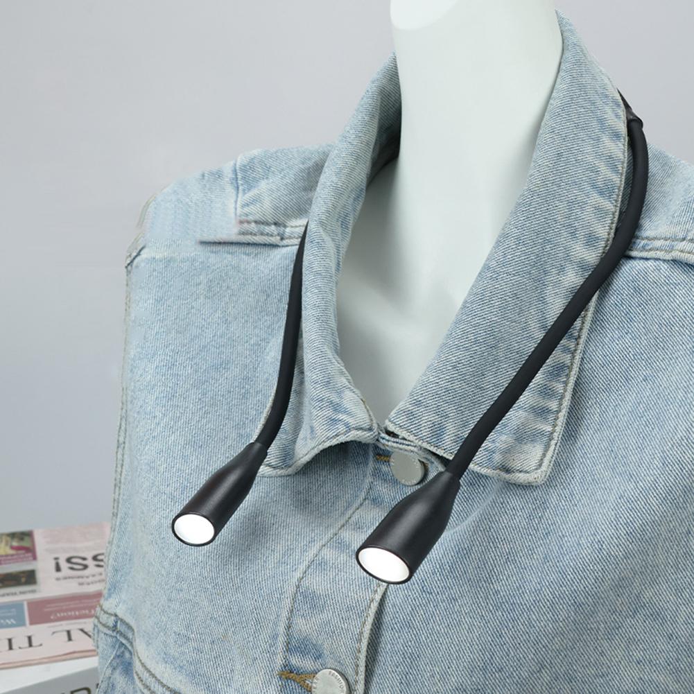 LED Neck Reading Light Bendable Arms Reading Lamp Adjustable Brightness LED Night Light Flashlight for Reading Crafting Knitting