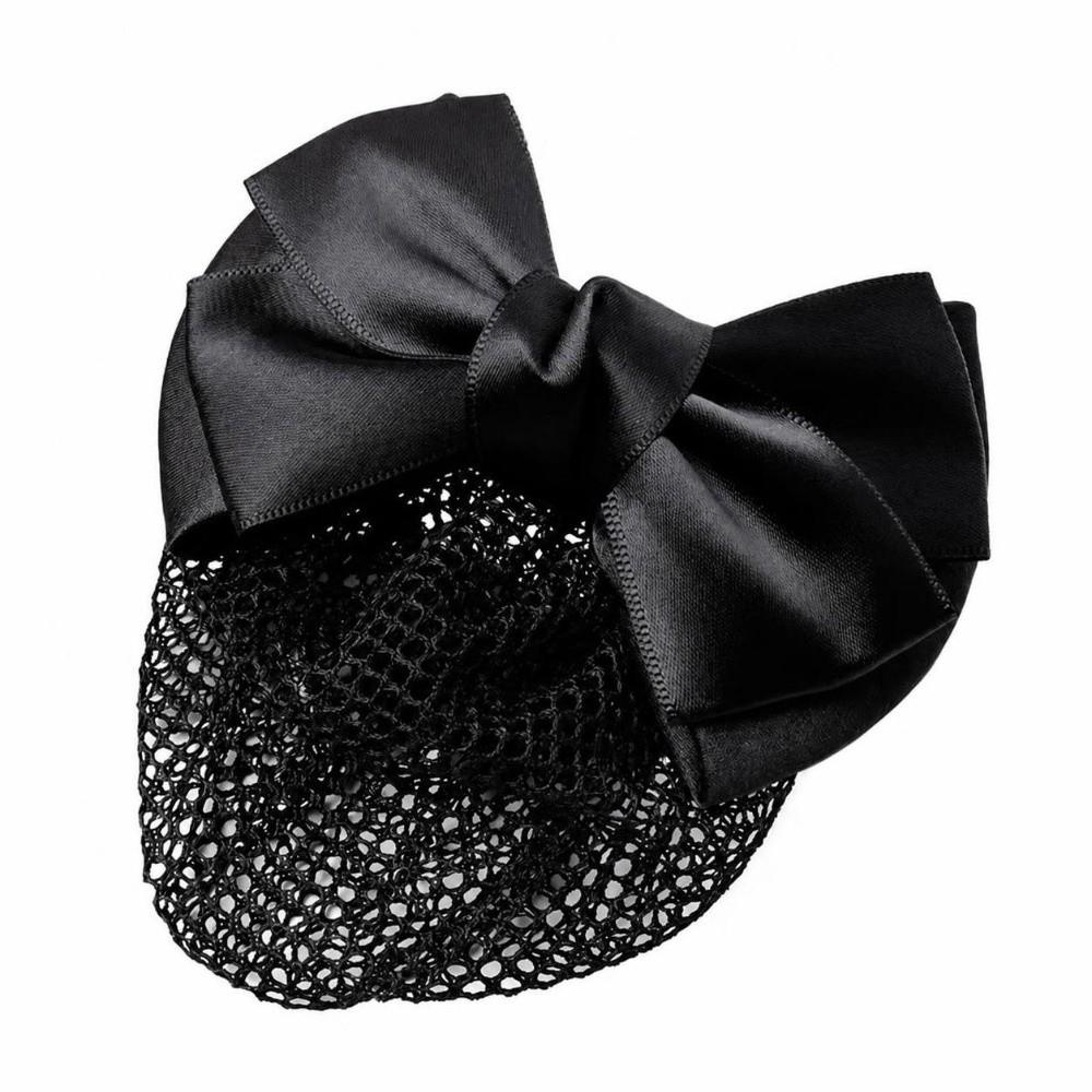 Handmade Hair Net Snood Double Bow Barrette Hair Clip Stylish Bun Cover Hair Styling Tool