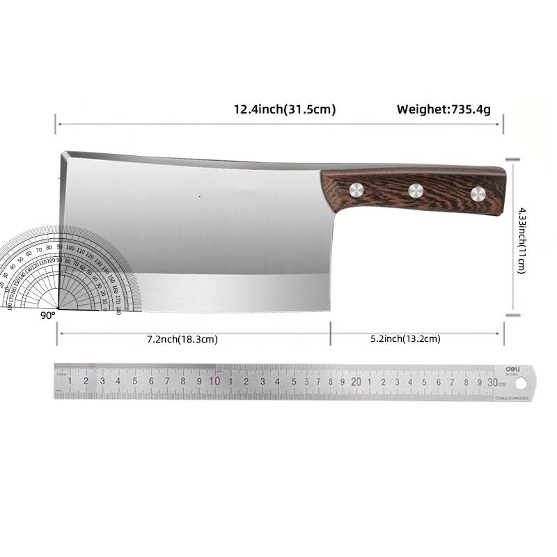 Heavy Duty Stainless Steel Meat Cleaver, Ultra-Sharp Chef's Knife, Professional Butcher Knife, Thickened Blade Kitchen Knife
