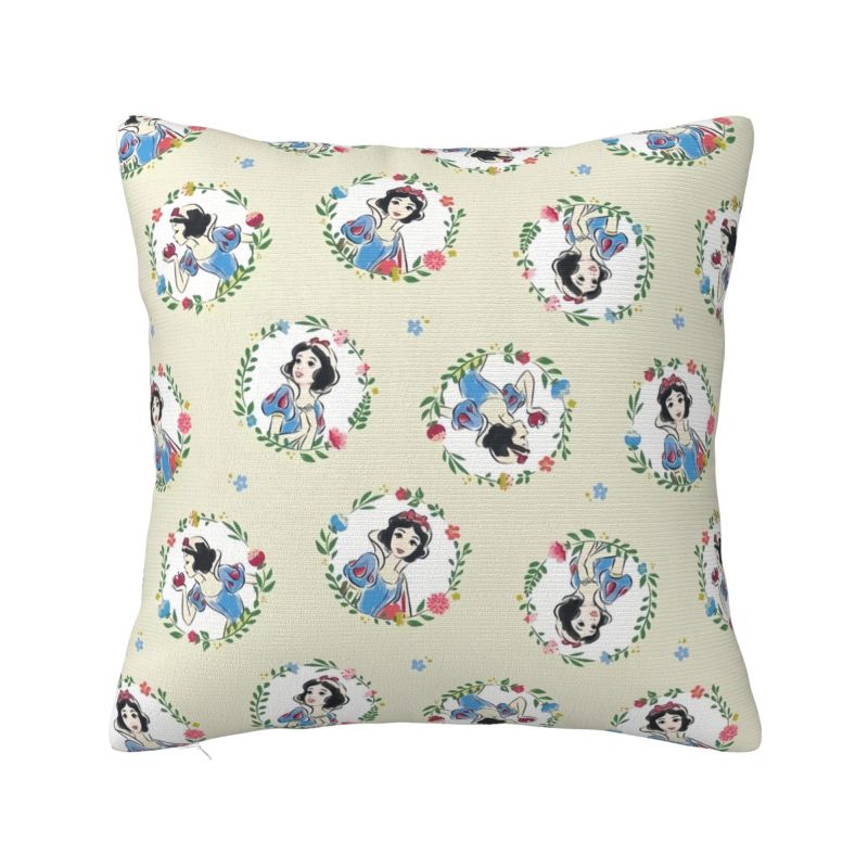 Disney Schneewittchen und die sieben Zwerge Kissenbezug Cartoon Fantasy Film Anime Weiches Luxus-Kissen für Sofa Heimdeko