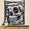 VIKAMA Skull Art Tapestry Intricate Black and White Design for Bedroom or Living Room  Add Edgy and Unique Style