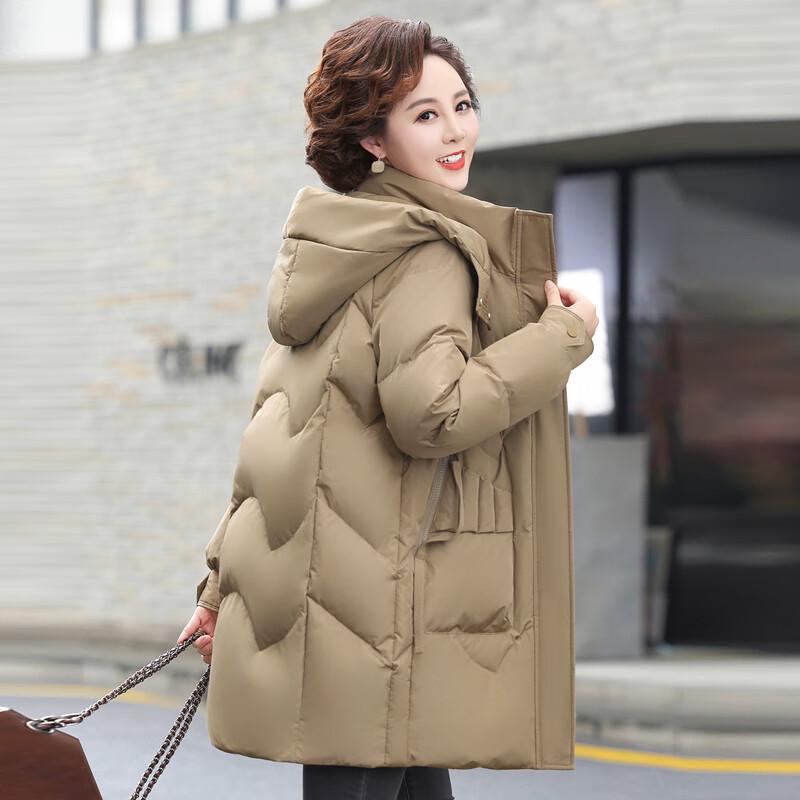 Ya Lu Women's Hooded Mid-Length Down Jacket