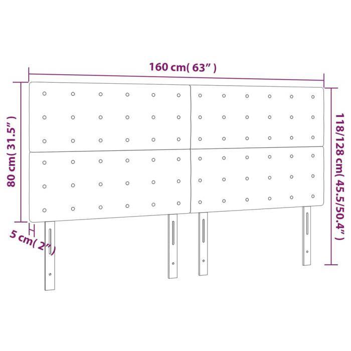 VidaXL Tête de Lit à LED Meuble de Chambre à Coucher Accessoire de Lit Double Tête de Cadre de Lit Intérieur Blanc 3122521