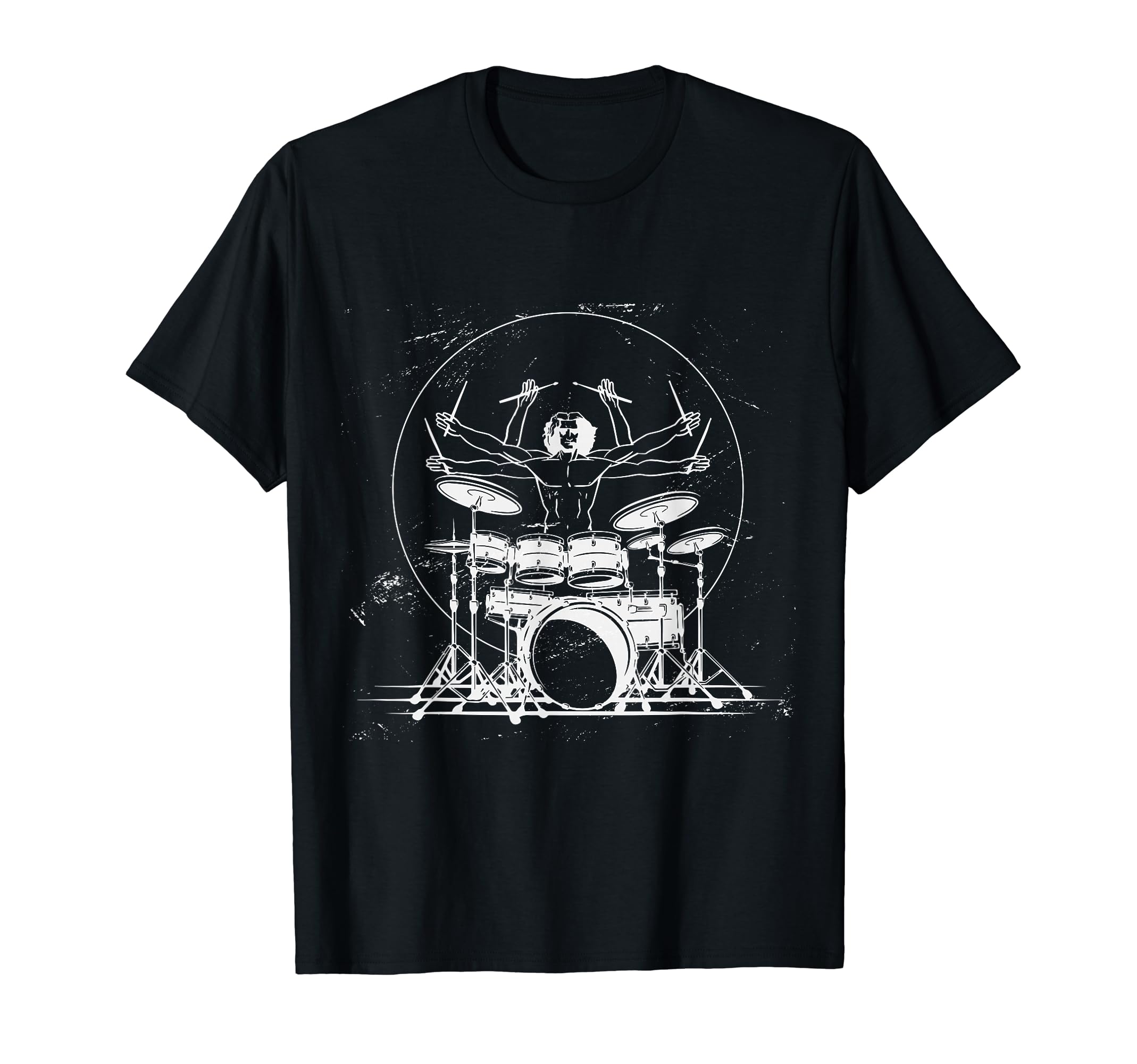 

Vitruvian Man Drum Funny T-Shirt, Leonardo da Vinci, Funny Drummer Clothing, Music Gift, Men s T-Shirt