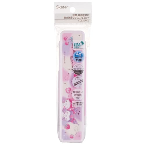 Skater Combi Set Chopsticks 18cm Spoon Set My Melody Kuromi Love Love Sanrio Antibacterial Adult Made In Japan CCS3SAAG-A