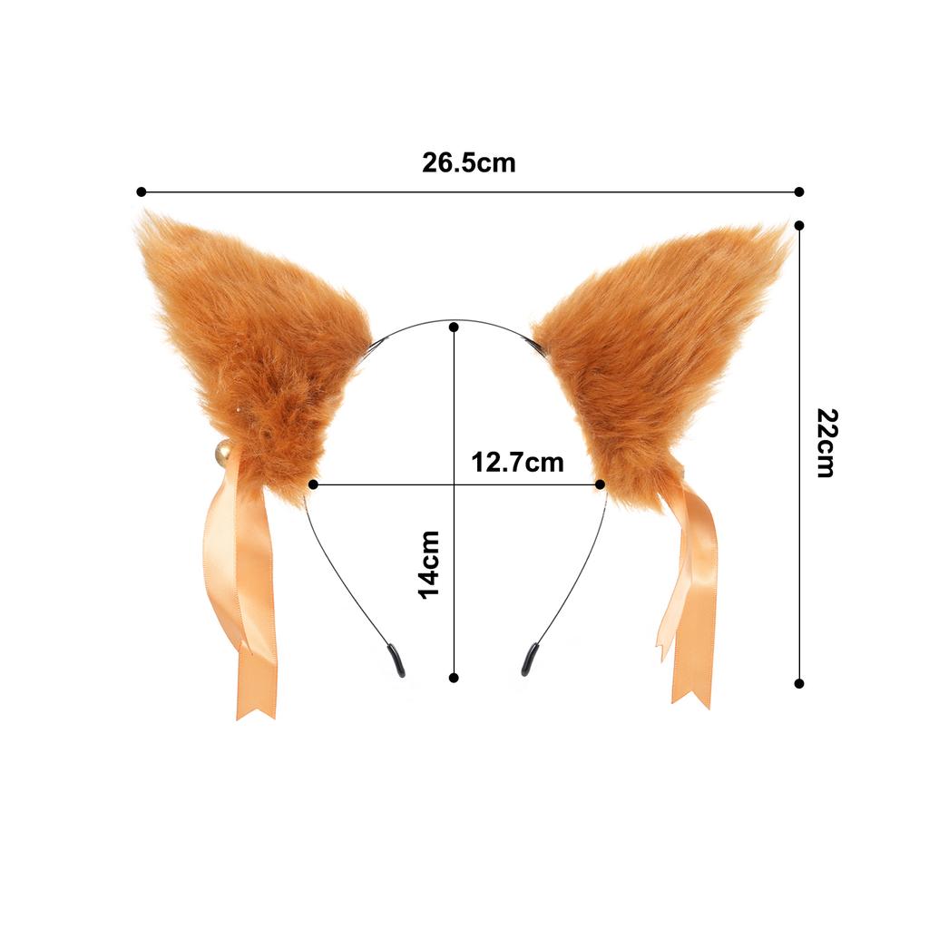 Plush Fox Ear Hair Clip Headband Hair Accessory Cute Furry Fox Ear Hairpin Soft Fox Ear Hairband Ribbon Headdress for