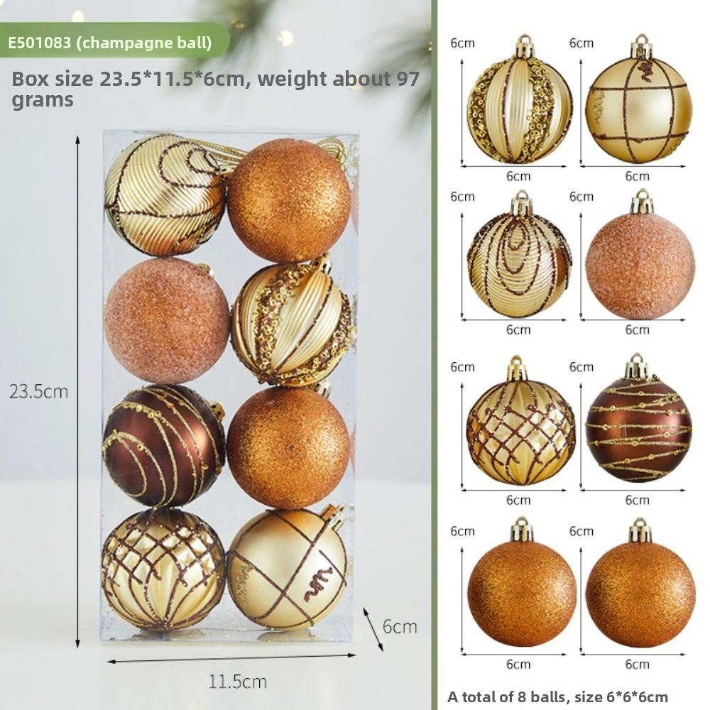 New Creative Christmas Ball Plastic 6cm Xmas Tree Ornament Reusable Painted Plastic Ball Christmas