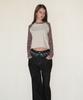 RONRON Outstitch Stripe Raglan Long Sleeve Pink