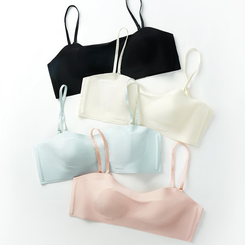 Reggiseno a fascia senza cuciture color pelle Traspirante Invisibile Senza Spalline Lingerie con Spalline Regolabili