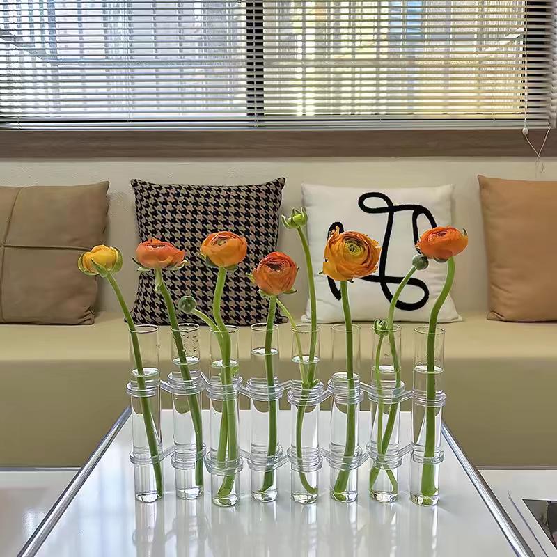 Foldable Transparent Glass Vase for Tulips - Modern Hydroponic Display and Decoration.