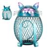 Metal Cat Coin Piggy Bank for Adults Visible Handcrafted Cute Animal Money Bank with Bottom Cover Fo