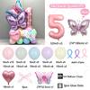 56pcs/set Butterfly Number Balloon Set Pink Numbers 1-9 Purple Butterflies for Valentine's Day Anniversary Birthday Party Decors