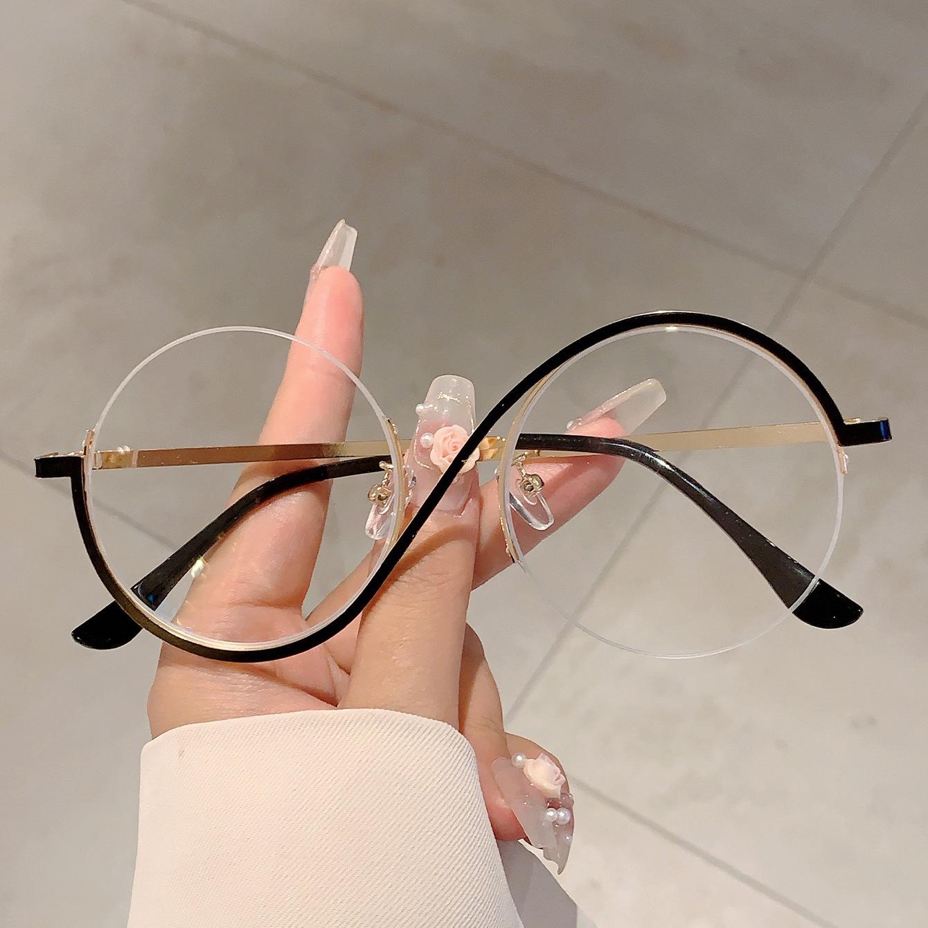 

Large Frame Round Retro Trend Fashion Sunglasses New Personality High Sense Irregular Sunglasses