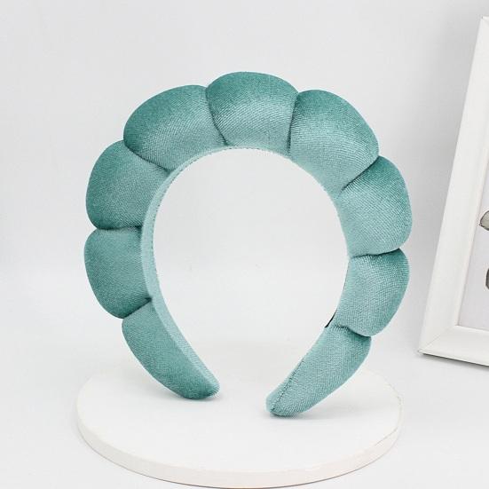 Women Headband Solid Color Elastic Puffy Sponge Lightweight Anti-slip Hair-fixed Regular Fit Bath Washing Face Hair Hoop Hair Accessories