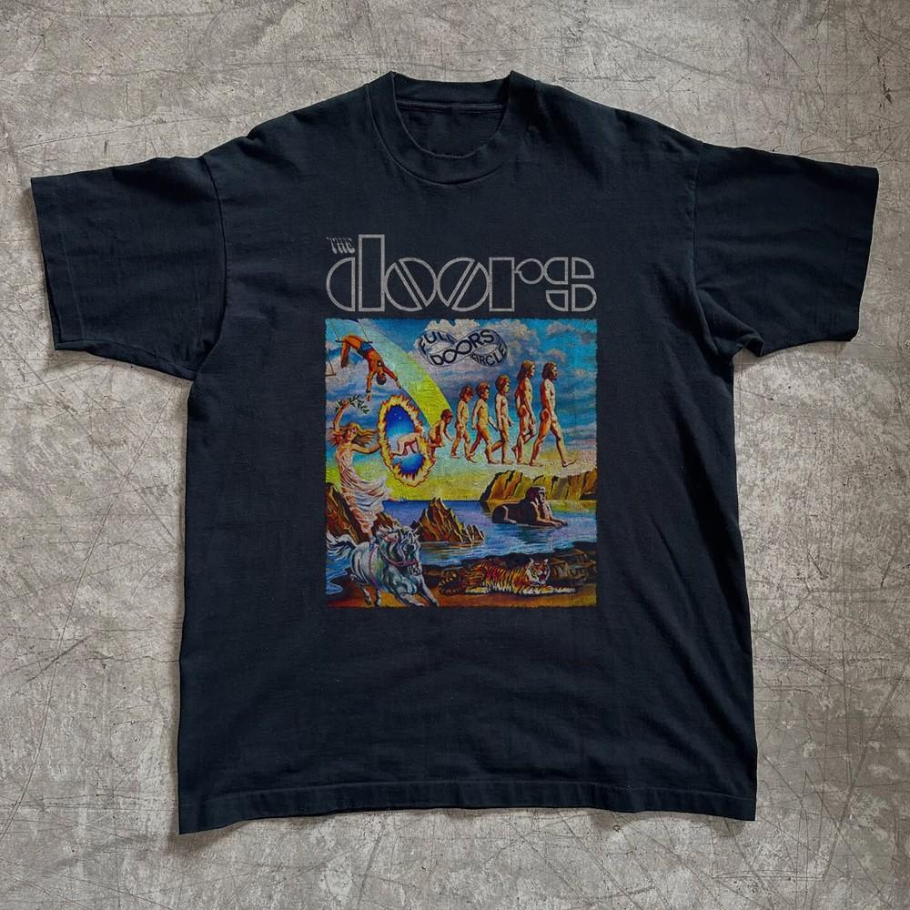 The Doors Full Circle Album Art T-Shirt, Unisex Black Cotton T-shirt, Size S-5 Unisex T-Shirt M