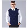 Men S Sleeveless V Neck Plaid Knit Vest Pullover Casual Top
