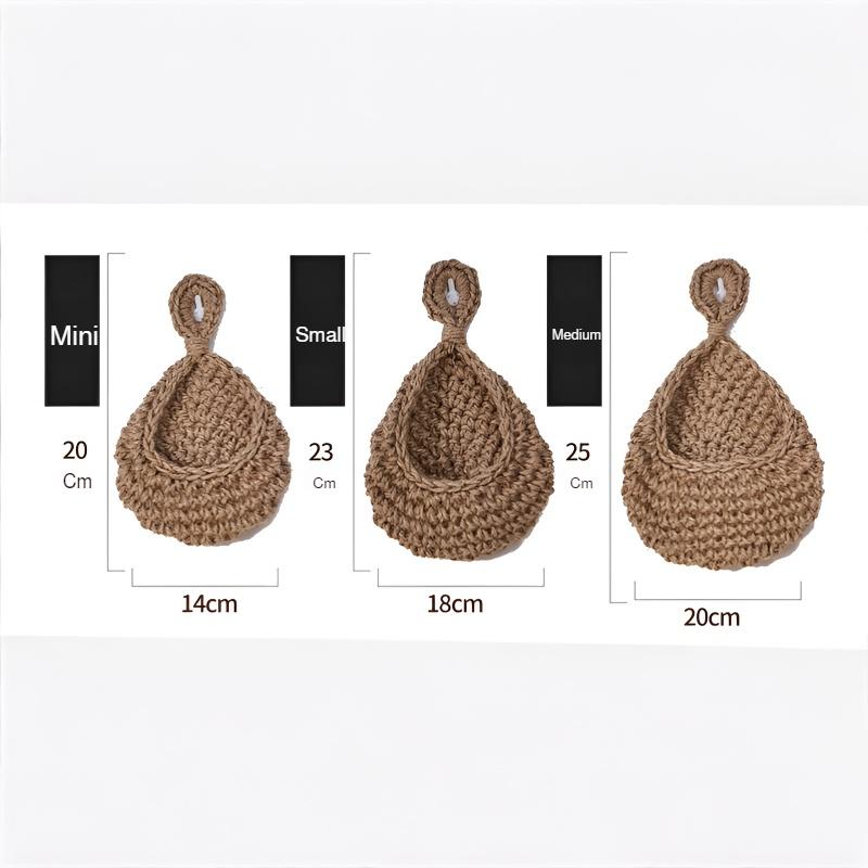 Wall-mounted Vegetable Storage Fruit Basket Bird's Nest Wall Hanging Water Drop Net Bag Handmade Cotton Rope Woven Wall Hanging