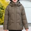 Middle Age Lady Jackets Winter Short Coats Hooded Elegant Thick Warm Plus Size Parkas for Women Outerwears