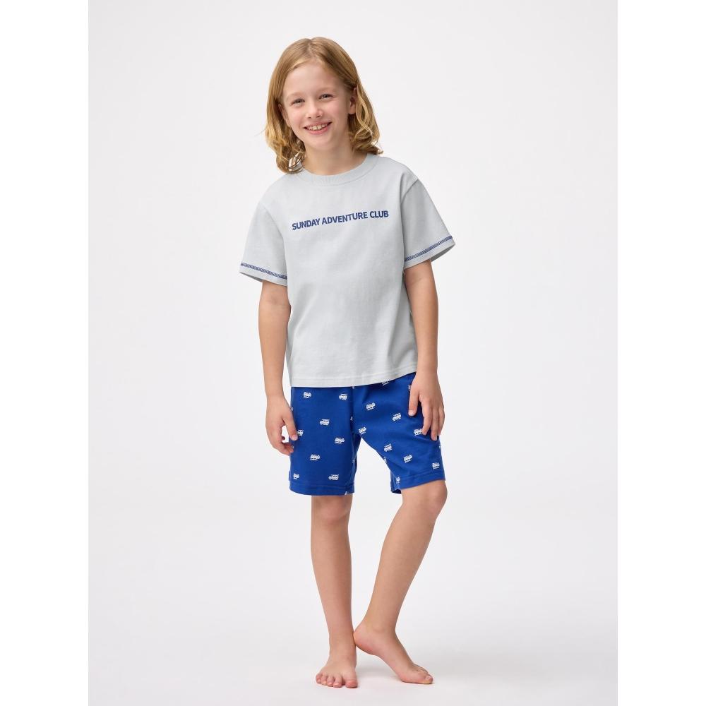 GU by Uniqlo Conjunto de Pijama Infantil Unissex Algodão Manga Curta Shorts Carro