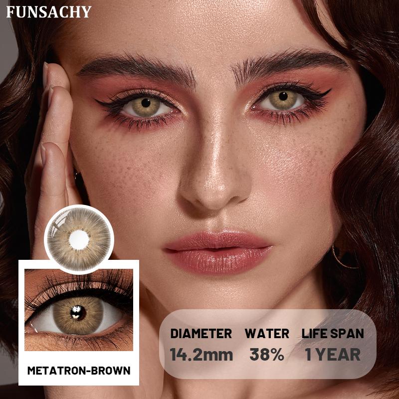 FUNSACHY 1 Pair Natural Colored Contact Lenses for Eyes Brown Pupils Lens Contact Lenses Cosmetic Green Contacts New Color Lens