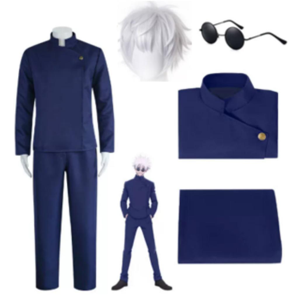 Gojo Satoru Cosplay Costume Jujutsu Kaisen Outfit Full Cosplay Set Gojo Satoru Uniform for Jujutsu Kaisen Cosplay Halloween