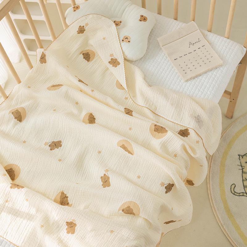 Double-Layer Cotton Gauze Baby Swaddle & Bath Towel Blanket