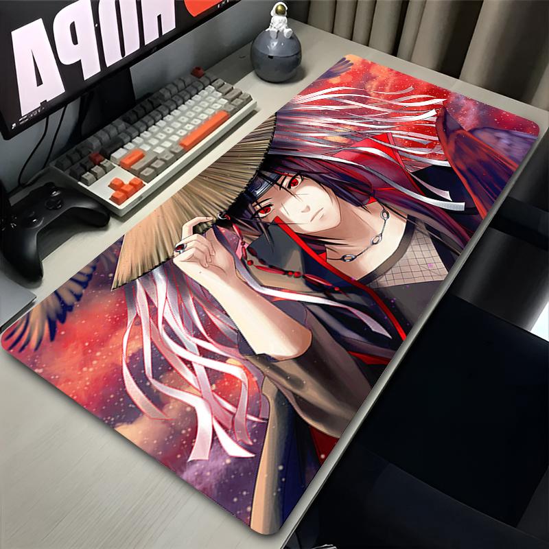 Giappone Cool Anime Tappetino Mouse Laptop Luna Rossa Tappeto Tastiera Gaming XL N-narutoS Mousepad PC I-itachi Gamer U-uchiha Armadio Tappetino Scrivania