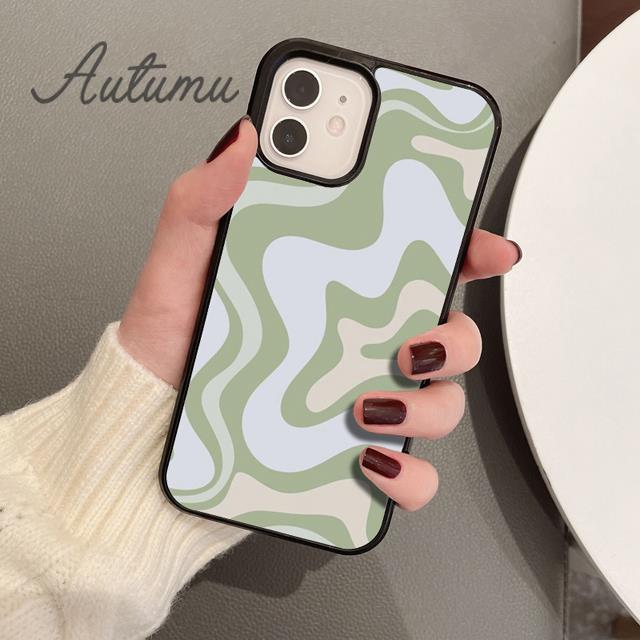 Liquid Swirl Abstract Neutral Blue Grey Phone Case for iPhone 11 12 13 14 Pro Max Mini XR XS SE 2020 6S 7 8 Plus Galaxy S21 S22