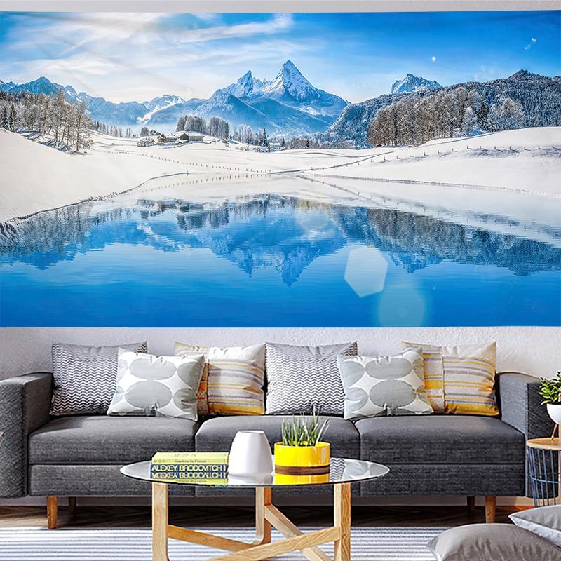 

Blackout Bedroom Background Tapestry Thick Fabric Everest Scene for a Darker Calming Sleep Environment 74x94cm(29x37in)