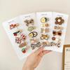 5pcs Sweet Kids Hair Clip Beige Coffee Color Plush Hairpin for BabyToddler Autumn Winter Kawaii Bowknot Headwear for Girls