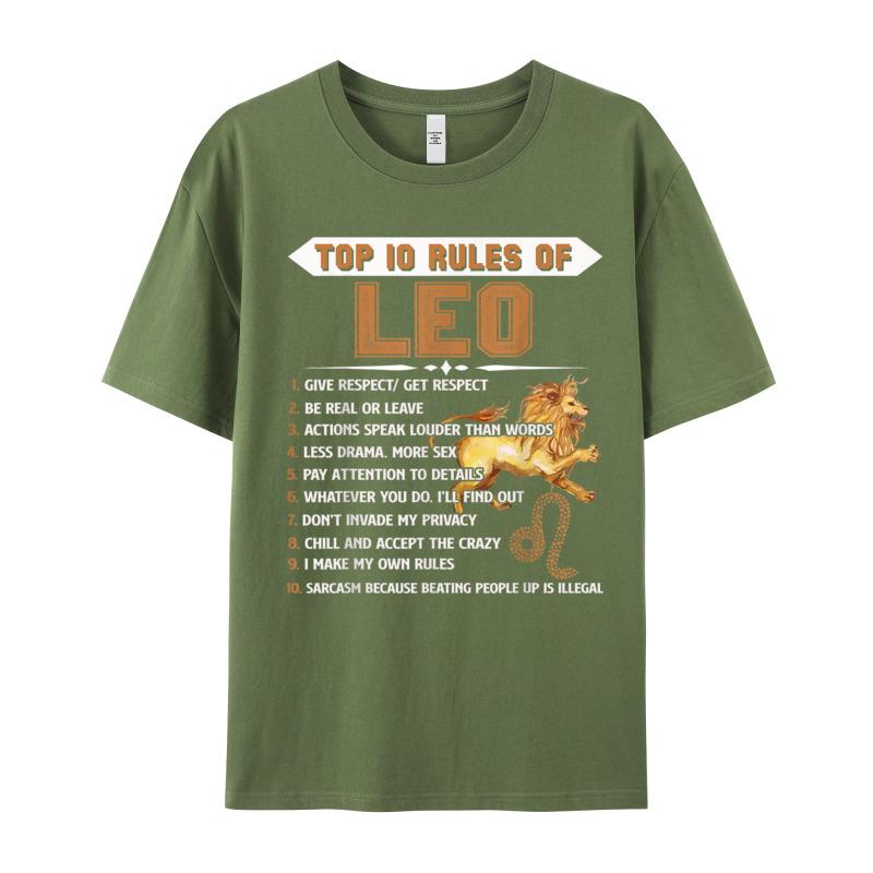 Leo Zodiac Birthday Gift Top Lovers Day Cotton Crewneck Tops Tees Short Sleeve Graphic Tees Latest Birthday T Shirts