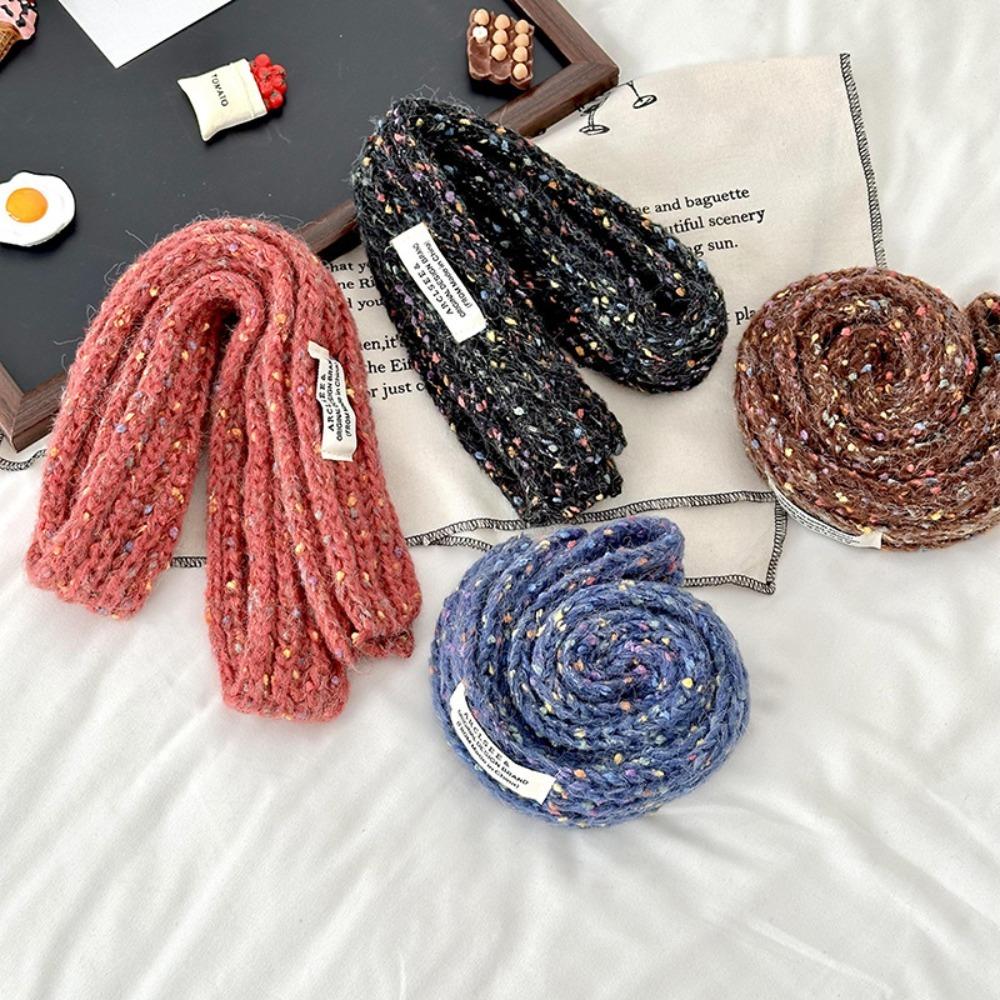 Harajuku Colorful Slender Scarf Y2K Style Knitted Colorful Dot Shawl  Streetwear