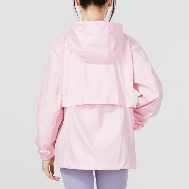 Nike Solid Logo Sports Casual Løs Miljøvennlig Vindtett Vannavvisende Lett Vevd Hettejakke Damejakker Dusrosa DM6180-690