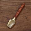 Hand Polished Vintage Ebony Tea Spoon Solid Wood Handle Durable Small Natural Tea Shovel for Home Coffee Bar