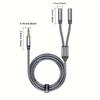 3.5mm Headphone Splitter Audio Adapter HiFi Sound TRRS Stereo Cable For Speaker Calling Compatible with Phone PC Laptop Tablet 6