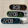 Digital Wall Clock Temperature LED Clock Week Date 2 Alarms Brightness Adjustment Timer Snooze Second 12/24H USB Powered Clock