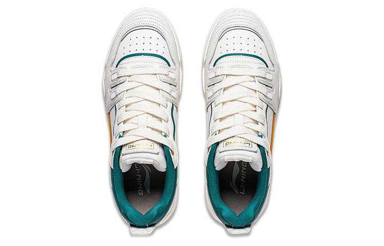 Li Ning Jiangyue Slip Resistant, Abrasion Resistant, Lightweight Low Top Skateboard Shoes Women's White Green AGCT294-2