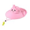 Dziewczęcy kapelusz przeciwsłoneczny z ochroną UV, uroczy nadruk z kreskówki, szerokie rondo, dziecięca czapka do zabawy na plaży na lato, różowa