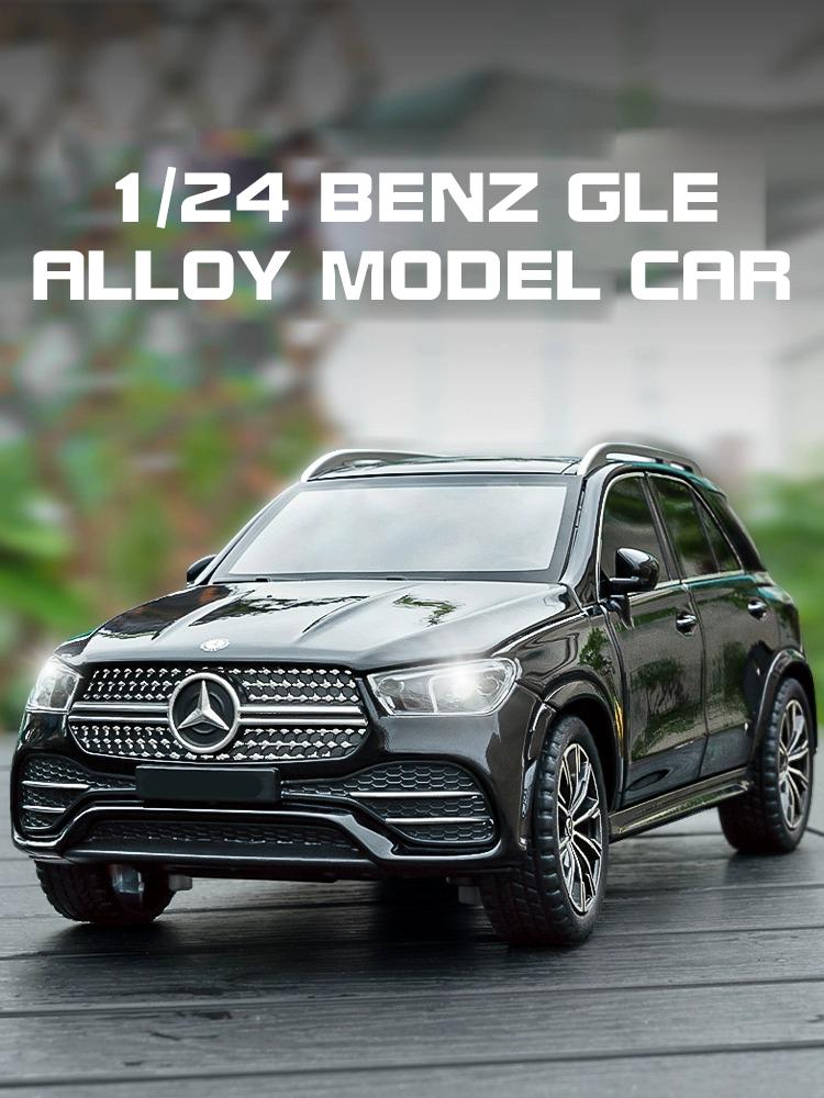HAY2  1/24 Benz GLE350 Off Road SUV Home Collection Ornaments Sound & Light Toy Miniatures Alloy Diecast Metal Model Car Toys for Kids