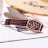 Women Retro Vintage Tonneau Crystal Mutli Color Diamond Inlay Barrel Type Large Digital Facet Wristwatch