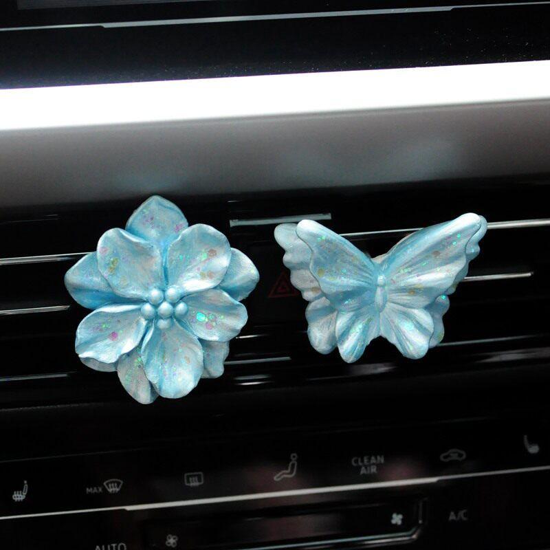 Car Air Vent Fragrance Diffuser, High-End Camellia Butterfly Aroma Stone, Car Interior Decoration Diffuser